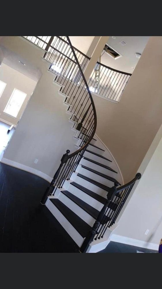 Enhance your home with our expert staircase design and floor installation service. Elevate your space aesthetically and functionally with our skilled team, creating a seamless transition between levels for you. for A1 Flooring & Remodeling in San Antonio, TX