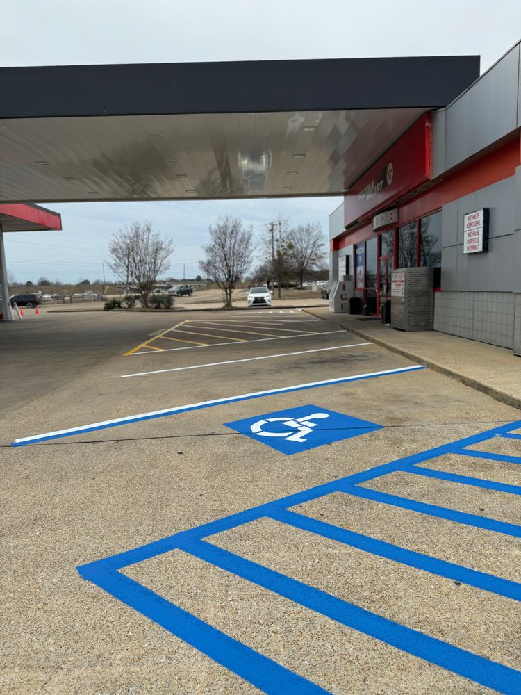 Parking Lot Striping for FunderFlow Commercial and Residential Pressure Washing Inc in Tupelo, MS