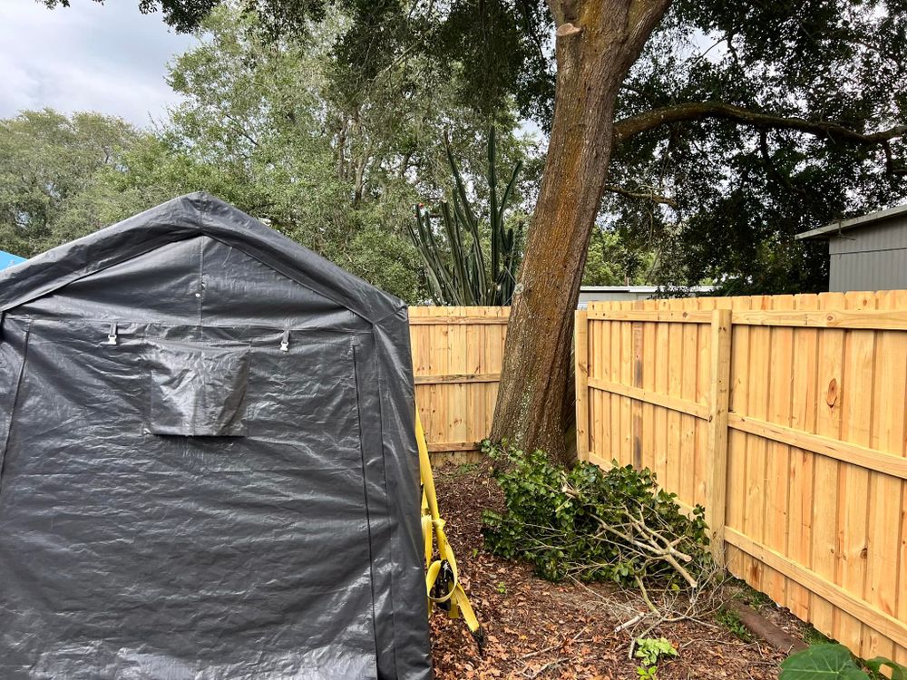 Our Wooden Fencing service offers durable, stylish fences crafted from high-quality wood, enhancing both privacy and curb appeal while complementing your home's aesthetic with customizable designs to suit any landscape. for Browne’s Yard Creations in Fruitland Park, FL