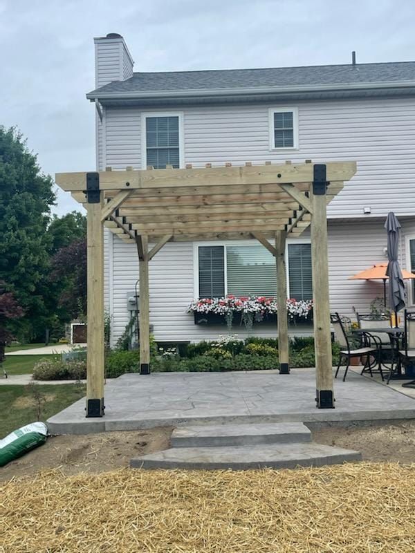 Our Pergolas service offers custom-built outdoor structures that provide shade and style to your home's exterior. Perfect for entertaining guests or simply relaxing. for Loyal Construction Management LLC in North Ridgeville, OH