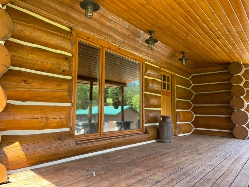 Log Home Restoration for True Blue Logworks LLC in Corvallis, MT