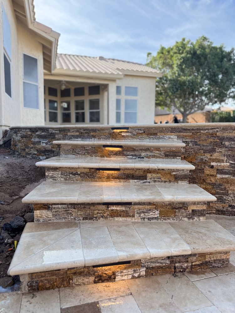 Transform your outdoor space with our expert Patio Design & Construction service. We create durable, stylish patios tailored to your lifestyle, enhancing both functionality and beauty for years to come. for Sun Of The West Valley Hardscaping in Glendale, AZ