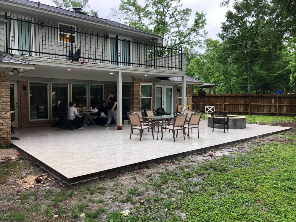 Our Deck and Patio Construction service boasts expert craftsmanship, durable materials, and customized designs that enhance outdoor living spaces. Transform your backyard into a stylish oasis with our skilled team. for Samuels Construction in Conroe, TX