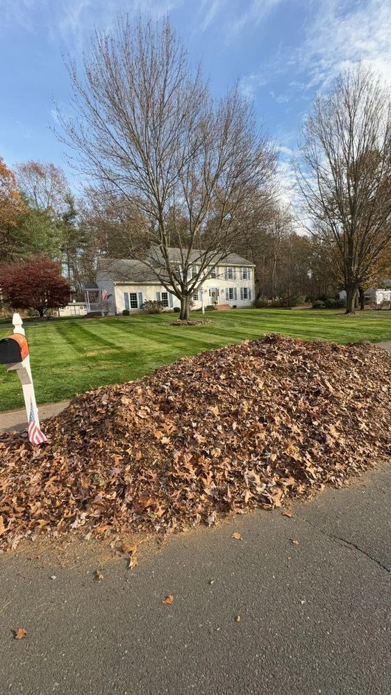 Our Fall Clean Up service ensures a pristine yard by removing leaves, debris, and preparing your landscape for winter. Trust our experts to maintain your lawn’s health and beauty through the colder months. for Chapman's Lawn & Landscape in Ellington, CT