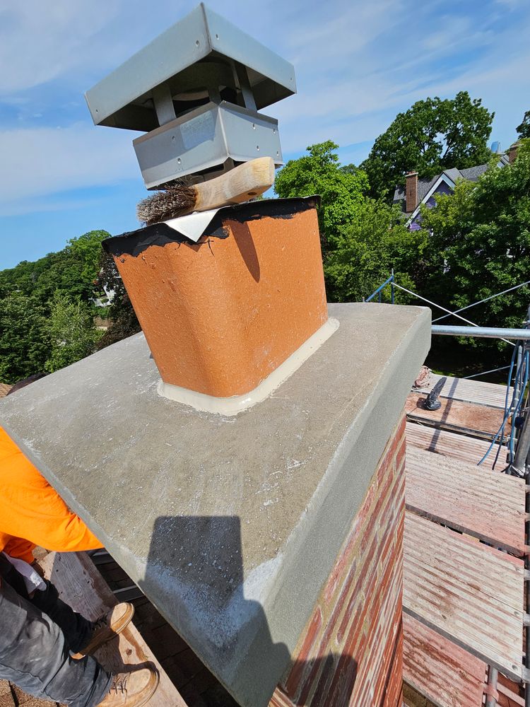 Chimney restored  for JM Restoration LLC. in South Milwaukee, WI