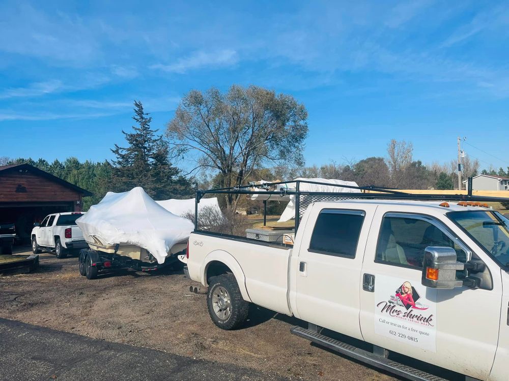 Our Commercial Shrink Wrapping service provides durable, weather-resistant protection for your property by enclosing items securely with high-quality material, safeguarding them against environmental elements and ensuring long-term preservation. for Mrs Shrink LLC in Minneapolis, MN