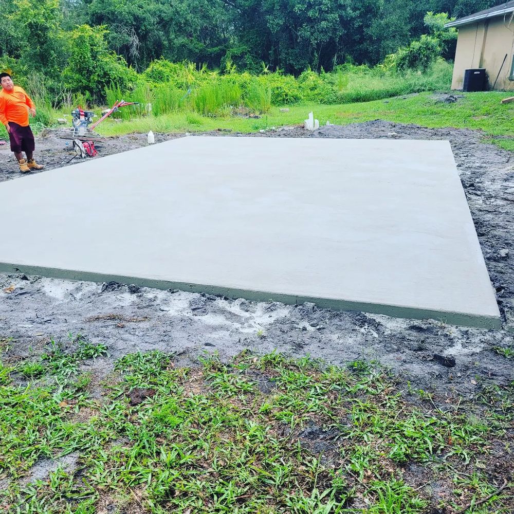 Transform your outdoor space with our expert patio design and installation services. Our team delivers stunning, durable concrete patios tailored to fit your style and enhance your home's aesthetic appeal. for Ferrer Construction in Arcadia, FL