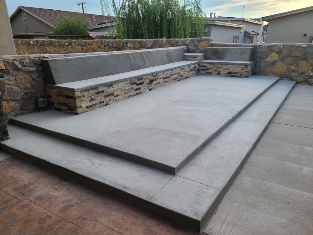 Residential Concrete Bench for ADM Landscaping & Irrigation LLC in El Paso,  TX