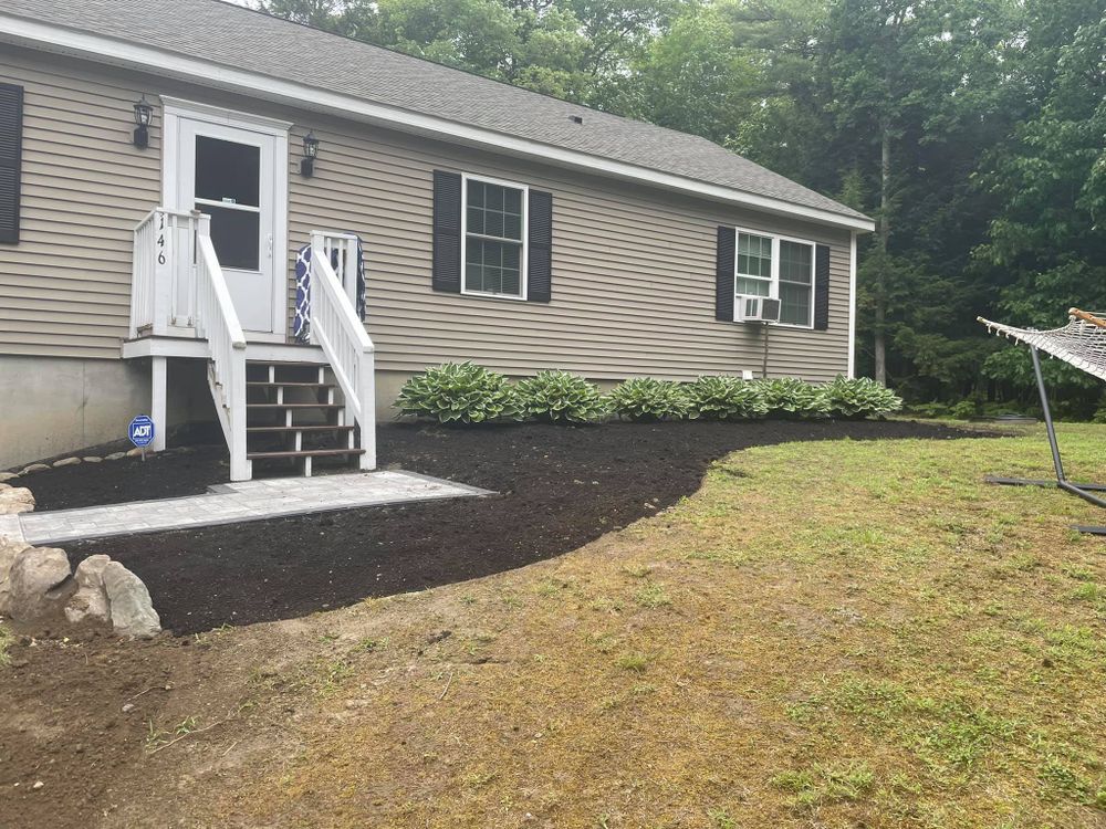 Landscape Installation for Organic Innovations Stonework and Design in Brunswick, ME