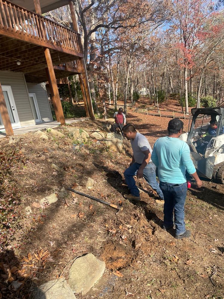 Before & After Retaining Wall for Rosales Landscaping LLC in Lake Gaston, North Carolina