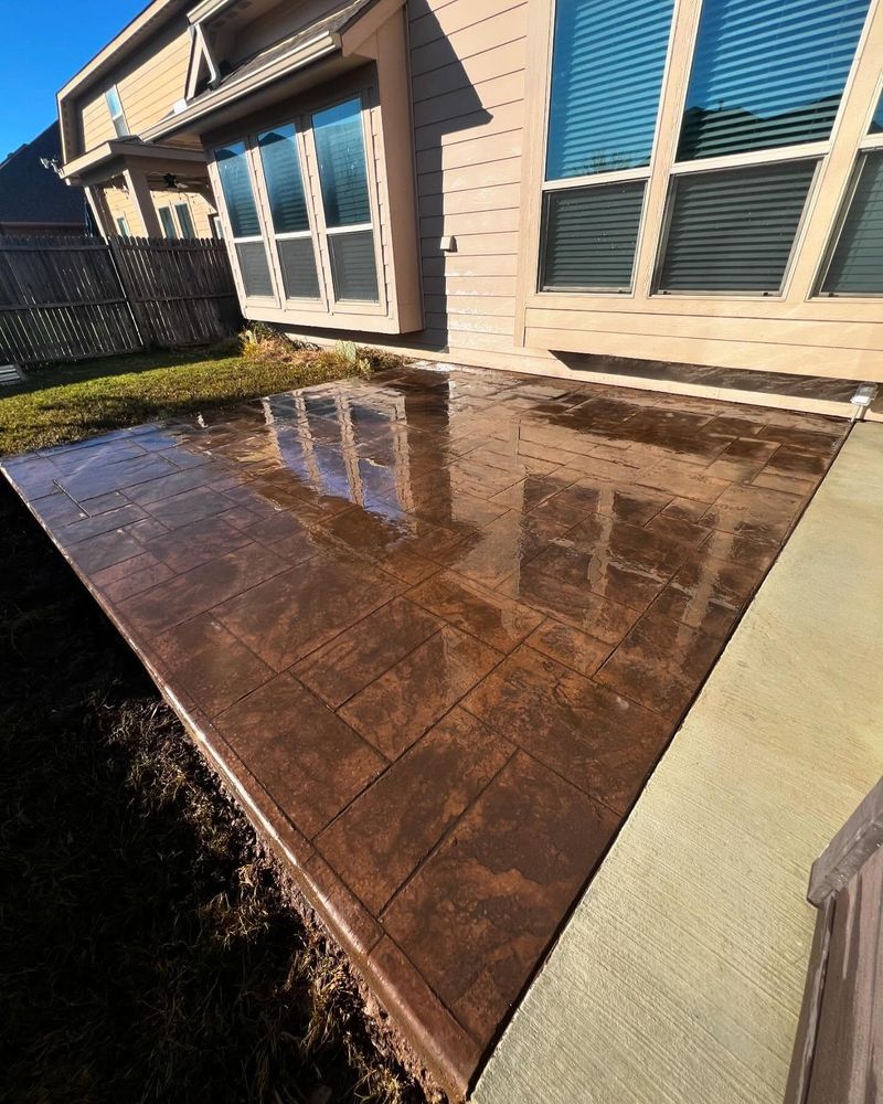 Our stamped concrete installation service enhances your outdoor spaces with beautiful, durable designs that mimic natural stone or brick, providing a cost-effective solution for patios, driveways, and walkways. for BW Concrete Contracting LLC in Fort Worth, TX