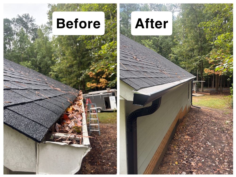 Our Residential Gutter Cleaning service ensures your gutters are debris-free, preventing water damage and maintaining home safety, with efficient professionals dedicated to preserving your property’s integrity all year round. for Lee’s Hill Top Contracting in Oxford, NC