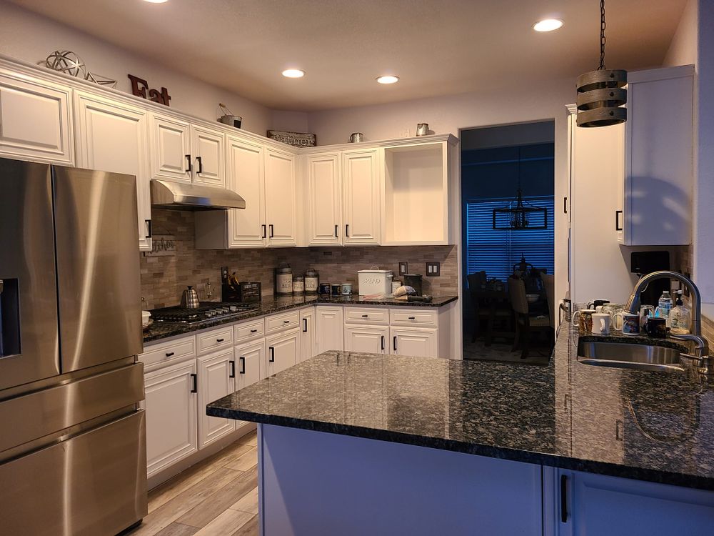 Revitalize your kitchen and cabinets with our refinishing service, bringing new life to your space through expert painting techniques that combine durability, aesthetic appeal, and cost-effectiveness. for Sage creek painting in Firestone, CO