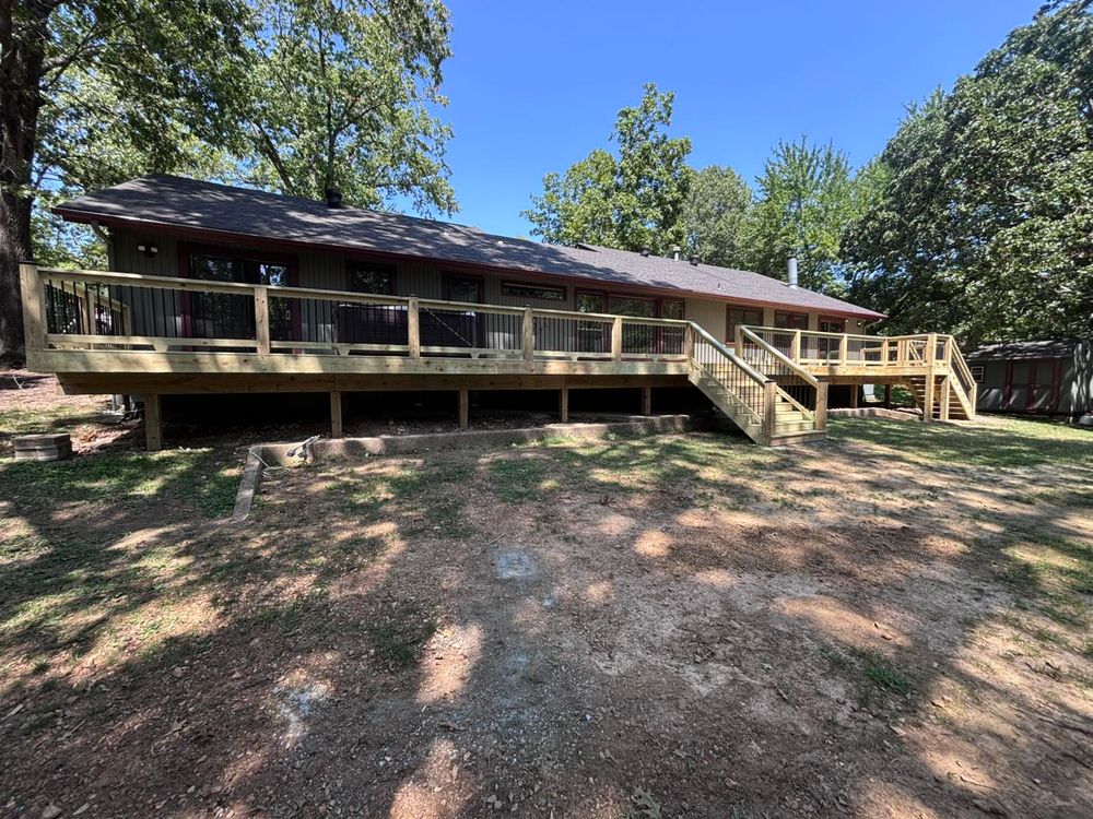 Transform your outdoor space with our expert deck and patio construction services, providing customized designs, quality materials, and skilled craftsmanship to enhance your home's beauty and increase its value. for Natural State Deck Builders in Pea Ridge, AR