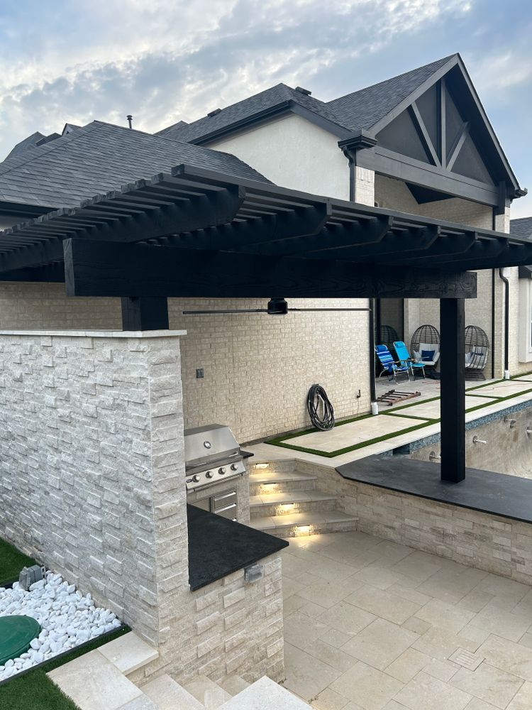 Our Patio Covers service offers homeowners a stylish and functional solution to enhance their outdoor living spaces, providing shade and protection from the elements for maximum enjoyment. for Fence Connection TX LLC in McKinney, TX