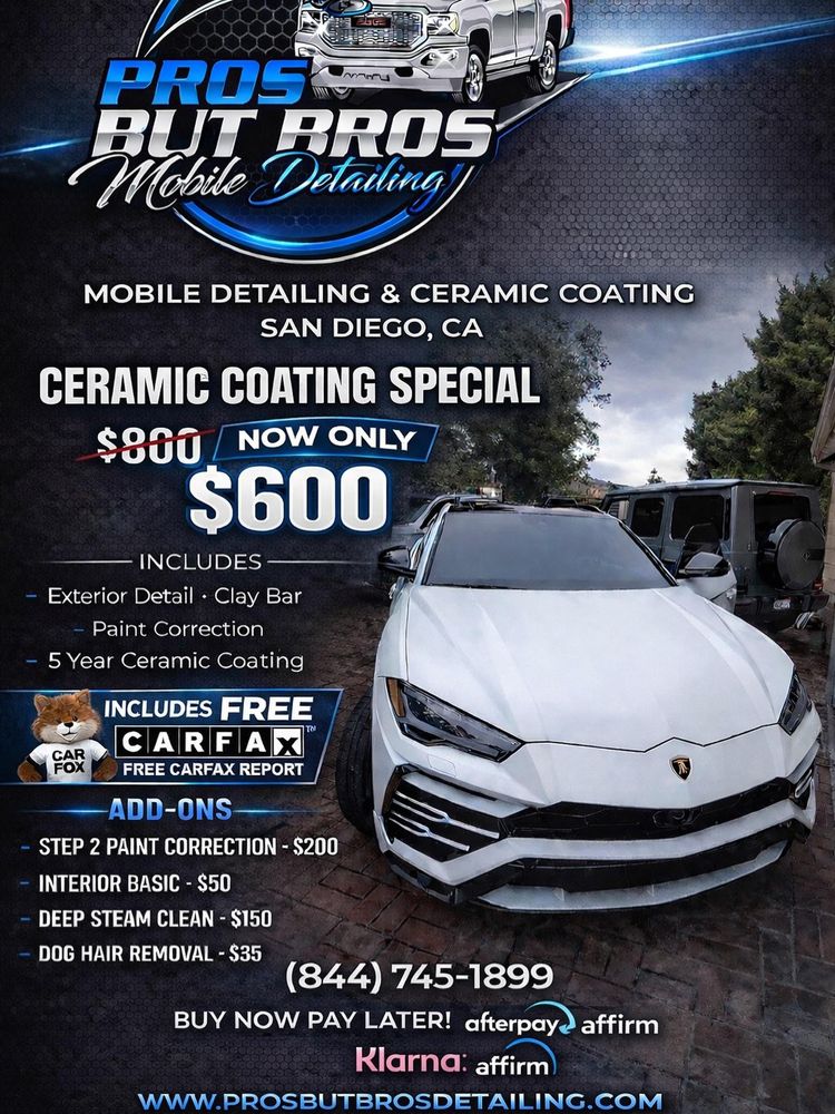 All Photos for Pros But Bros Detailing in San Diego, CA