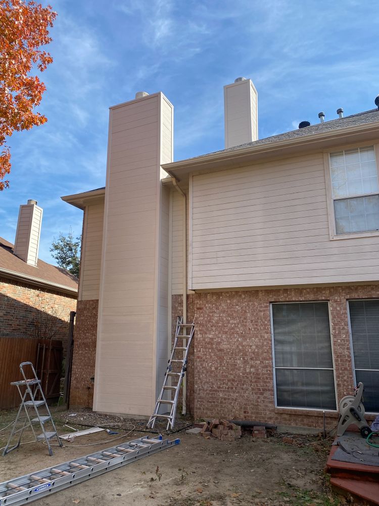 Chimney Rework/Paint for Double RR Construction in Royse City, TX