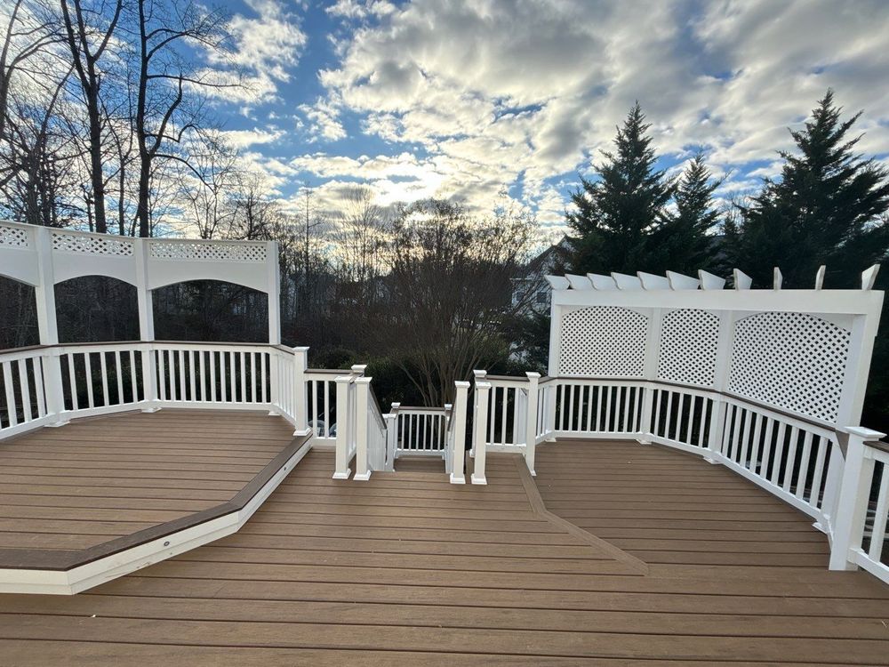 Our deck building service offers homeowners the opportunity to enhance their outdoor living space with custom-designed decks that seamlessly blend functionality and aesthetics. for Keyes Exteriors in Suite 103, Stafford