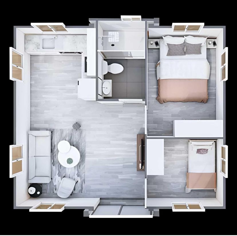 20’x20’ Layout for NewGen Tiny Homes in Los Angeles, CA