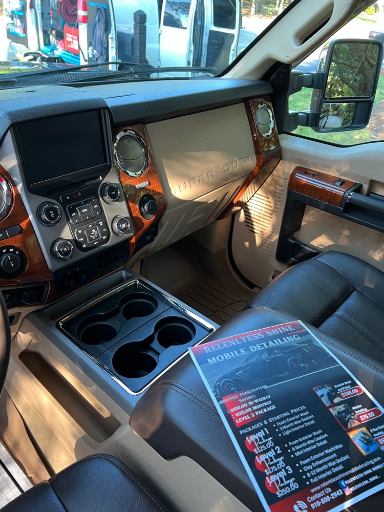 Interior Detailing for Relentless Shine Mobile Detailing in Calabash, NC