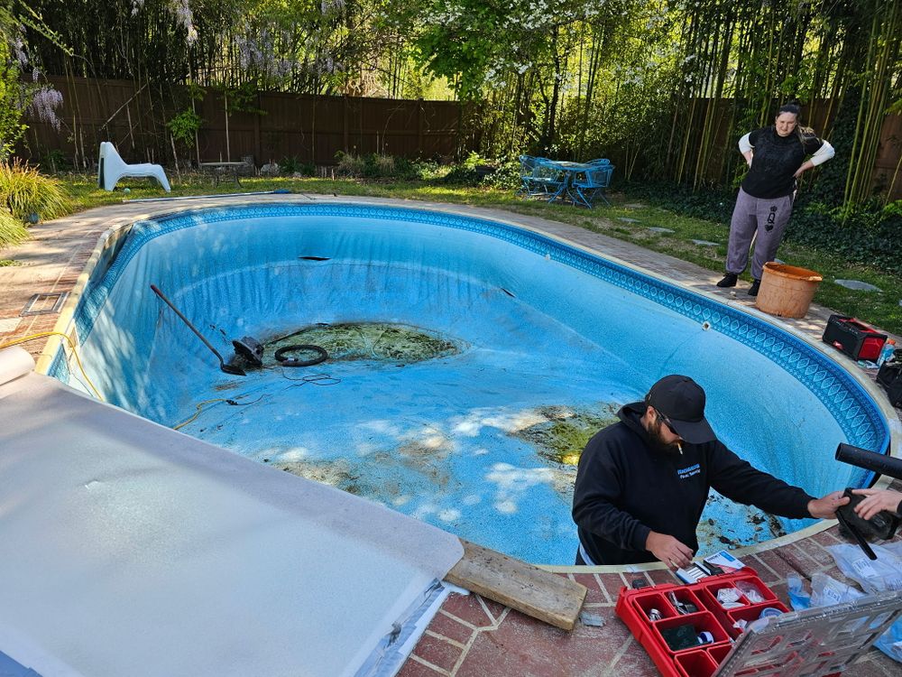Our Liner Replacement service offers professional, efficient replacement of your swimming pool liner, enhancing durability and aesthetics while ensuring a perfect fit for improved performance and extended pool life. for Chesapeake Pool Solutions in Pasadena, MD