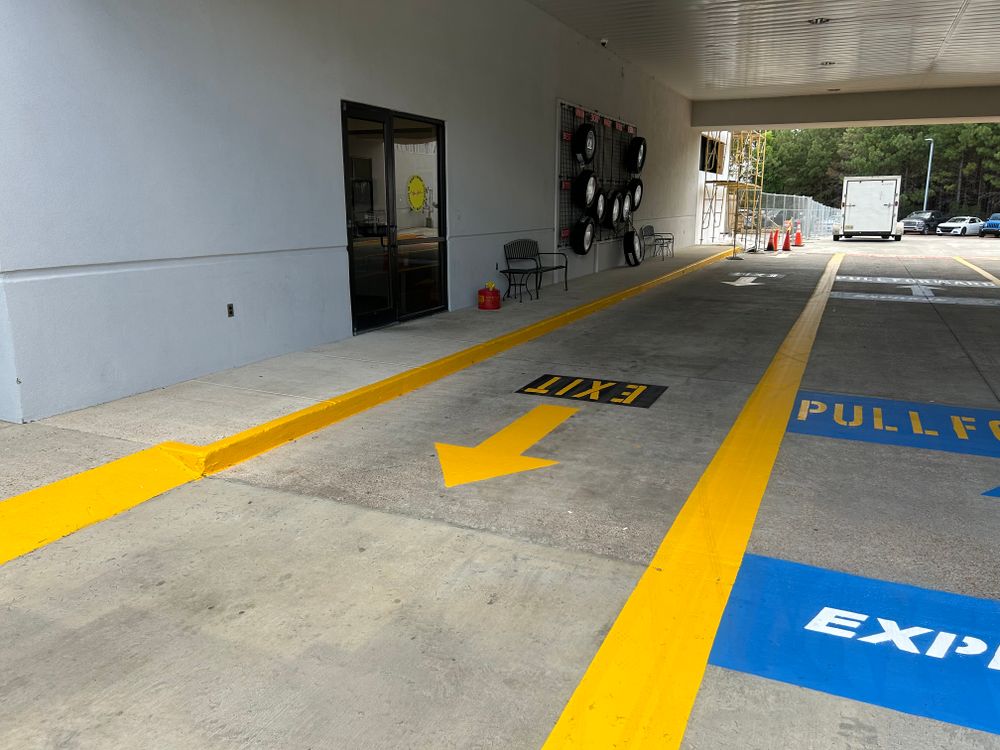 Parking Lot Striping for FunderFlow Commercial and Residential Pressure Washing Inc in Tupelo, MS