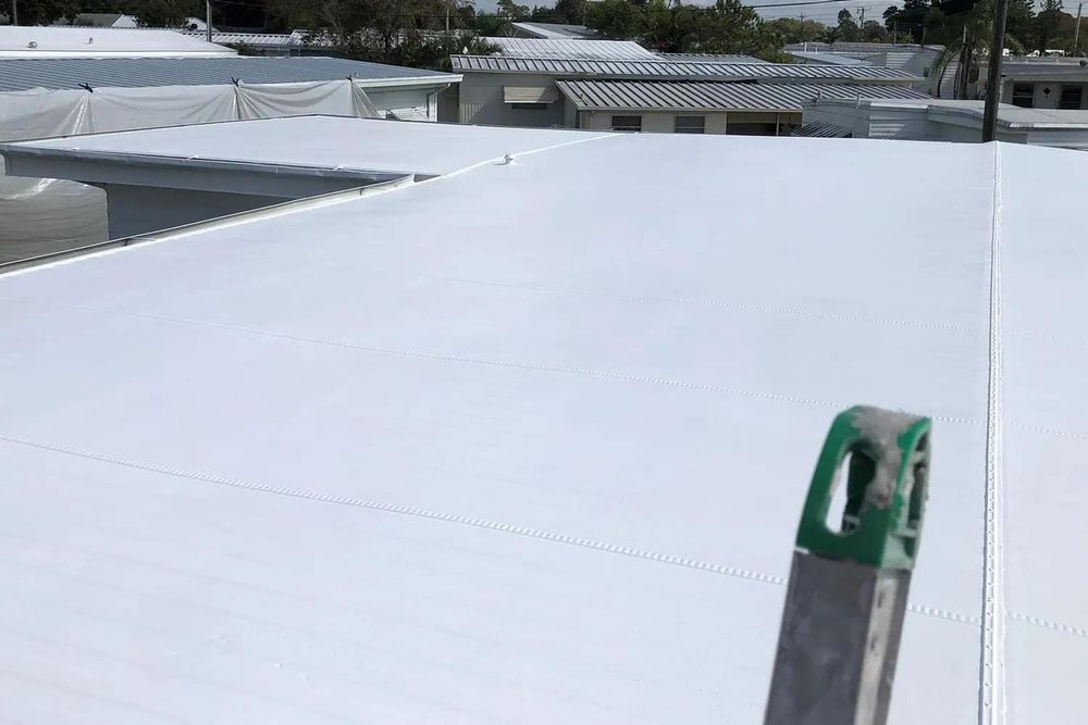 MOBILE HOME ROOF COATING™ Elastomeric Ceramic Insulating Roof Coating 10 YEAR WRITTEN WARRANTY MOBILE HOME ROOF COATING™ – Elastomeric Ceramic Waterproofing Roof Coating Designed for Mobile Homes for Suncoast Coating Services in Sarasota, FL