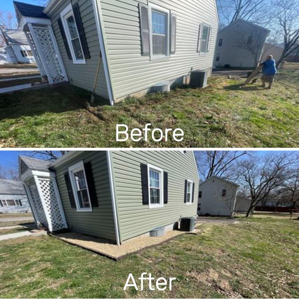 Landscaping transformations for Andrew's Lawn Service LLC in Lebanon, IL