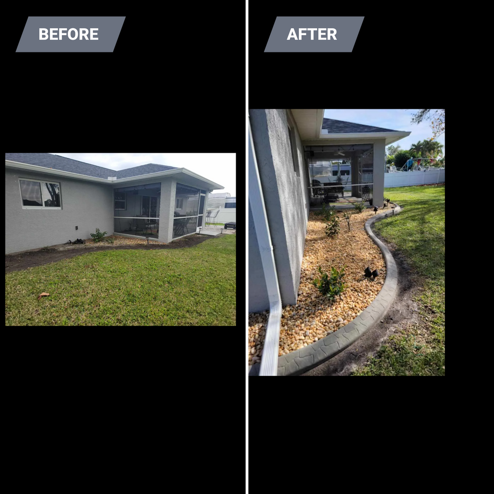 New landscape projects before and after. for Advanced Landscaping Solutions LLC in Fort Myers, FL
