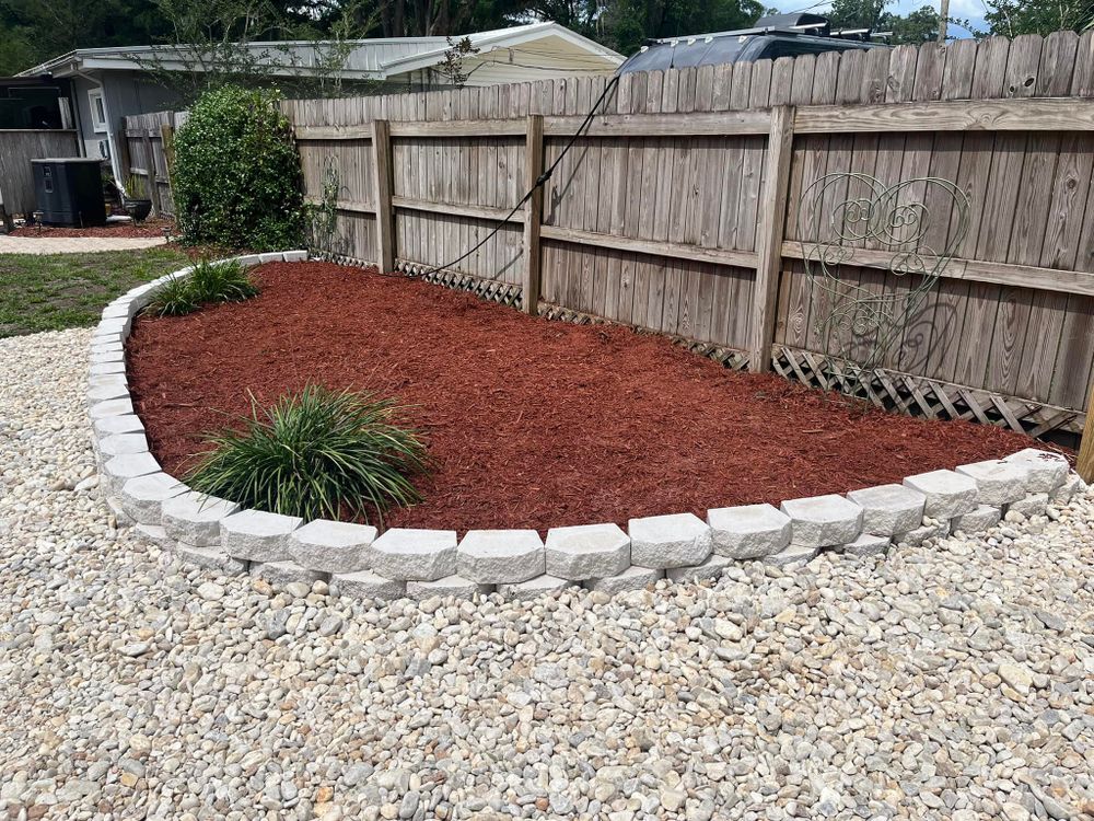 We provide mulch and rock installation services for homeowners seeking to improve their outdoor space with a fresh and attractive finish. for All American Property Services in High Springs, FL