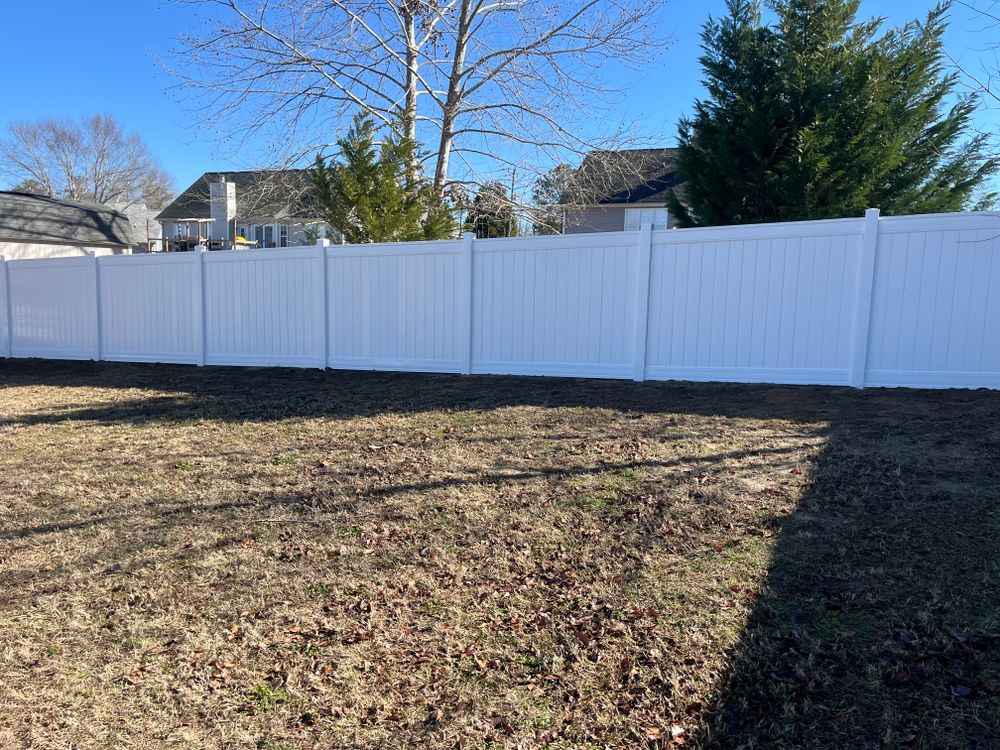 Vinyl fence  for JB Nealy Fence in Elgin, SC