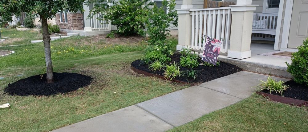Enhance your outdoor space with our expert Landscape Installation service, featuring professional mulch installation to improve soil health, retain moisture, and add a polished look to your garden beds. for Pina Landscaping in Austin, TX