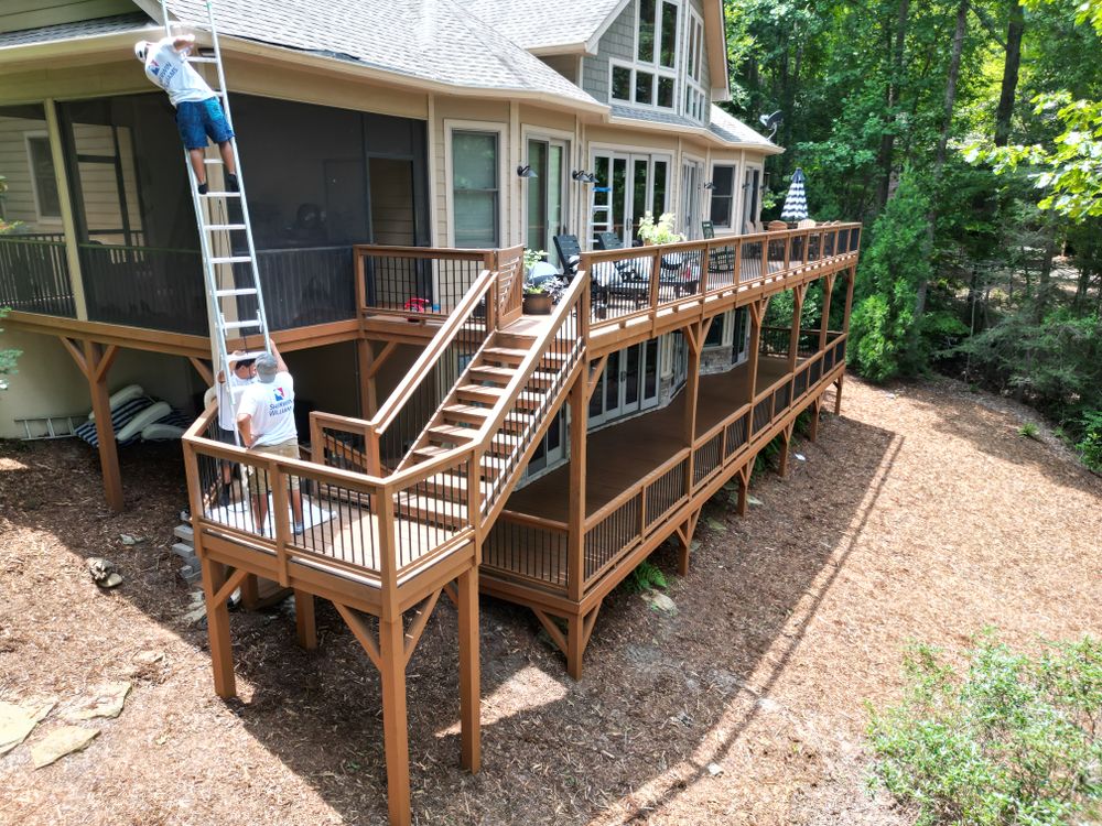 Transform your outdoor space with our expert Deck & Patio Installation service. From design to construction, we will create a beautiful and functional area for you to relax and entertain guests. for JV Painting Services LLC in Hendersonville, NC