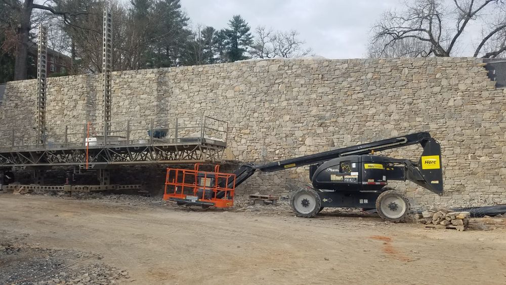 Retaining walls & grading for JV Painting Services LLC in Hendersonville, NC