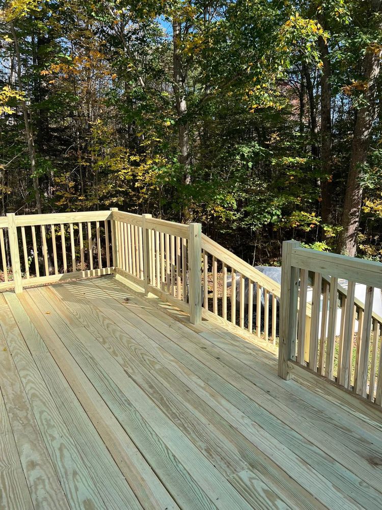 Transform your outdoor space with our expert deck and patio installation services. We offer customized designs, quality craftsmanship, and durable materials to create a beautiful extension of your home. for The Finish Group in Bangor, ME