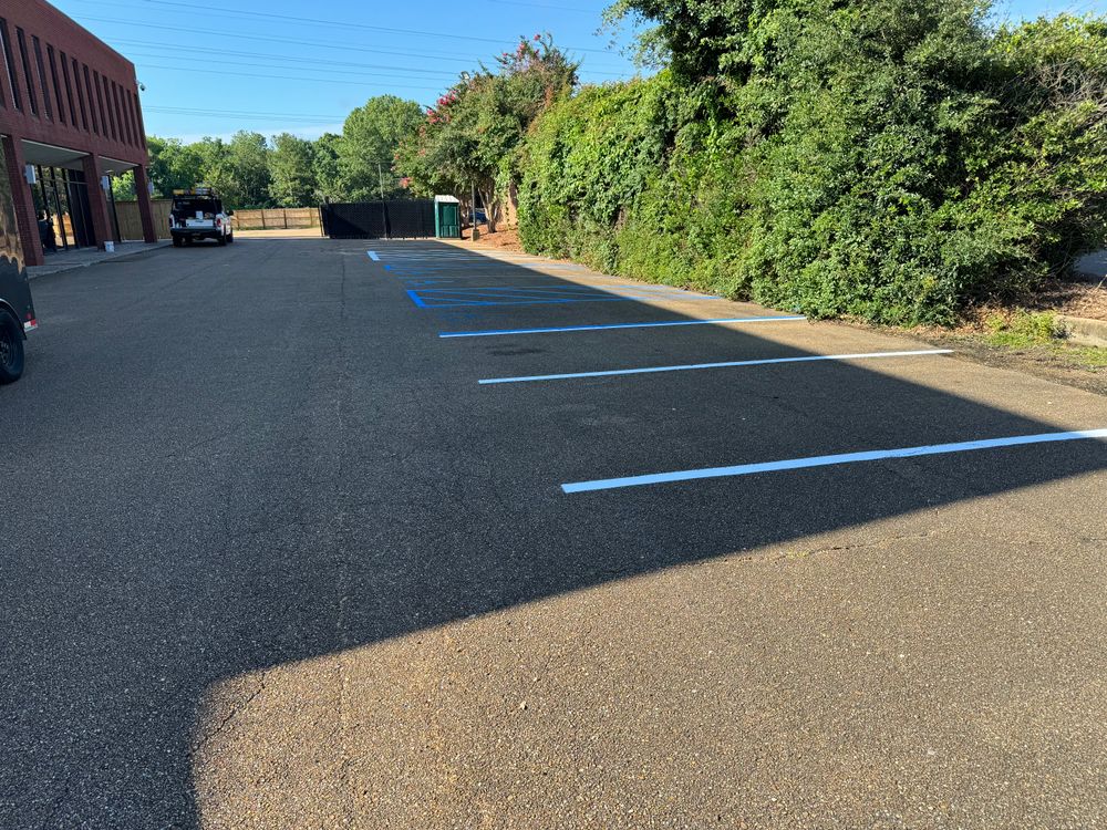 Parking Lot Striping for FunderFlow Commercial and Residential Pressure Washing Inc in Tupelo, MS