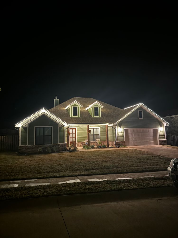 Christmas lights  for Keener's Lawn and Landscape LLC in Quitman, TX