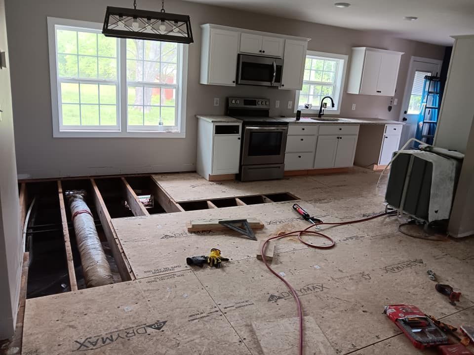 Subfloor repair and Beam Shoring for Dead Tree General Contracting in Carbondale, Illinois