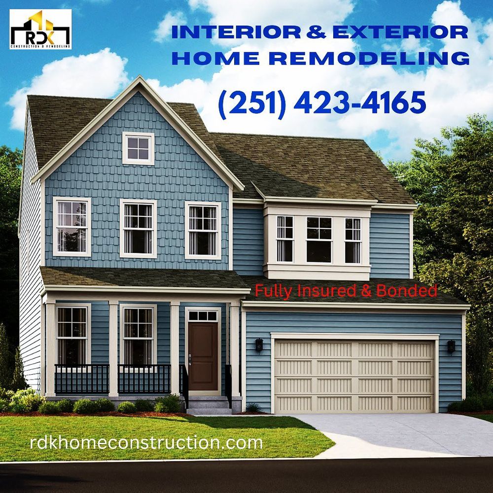 Transform your vision into reality with our custom home building service, offering personalized design, expert craftsmanship, and dedicated project management to create the perfect home tailored to your lifestyle and needs. for RDK Construction LLC in Mobile, AL