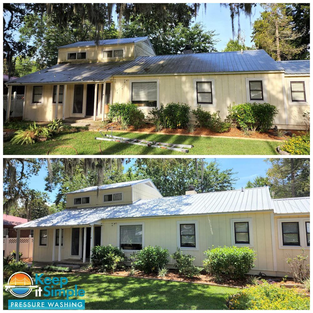 Our Roof Cleaning service is a great way to keep your roof looking new. We use a special detergent that will remove all the dirt, debris, and stains from your roof. for Keep It Simple Pressure Washing in Brunswick, GA