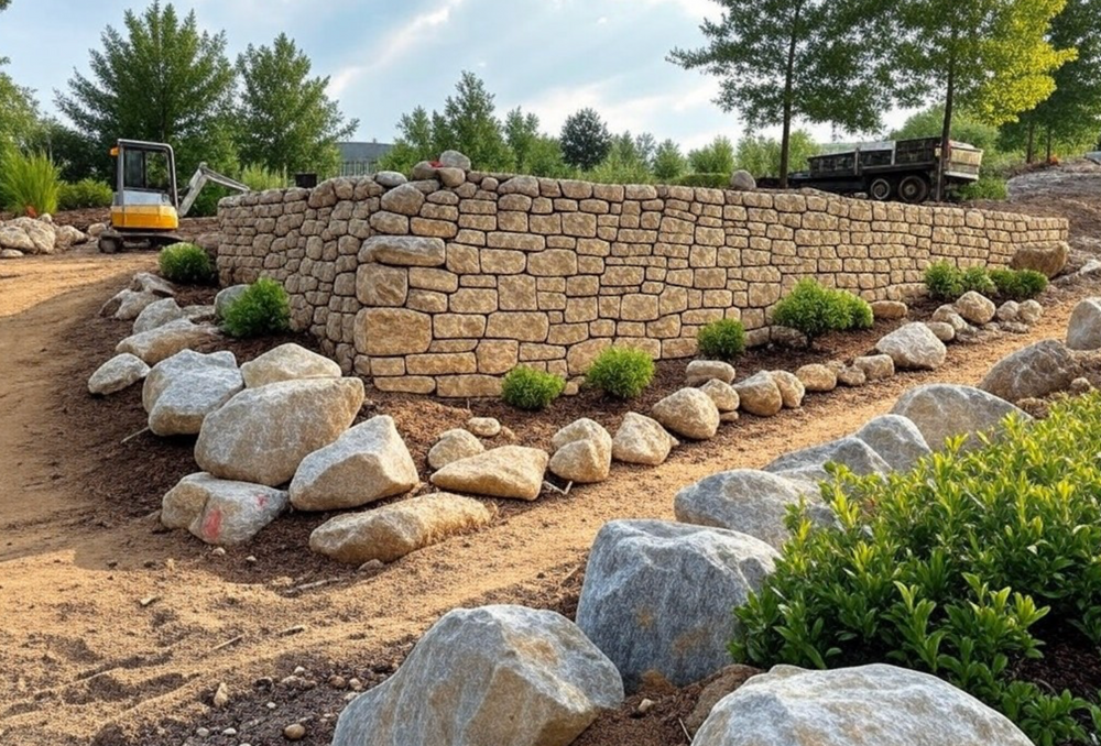 Our Retaining Wall Construction service delivers durable, aesthetically pleasing solutions that prevent soil erosion, enhance outdoor spaces, and add value to your property with expert craftsmanship tailored to your landscape’s unique needs. for Lakeview Outdoor Services in Sparta, NJ