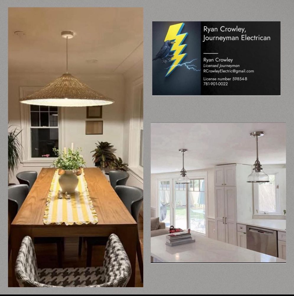 Lighting Installs for Ryan Crowley, Journeyman Electrician in Wareham, MA
