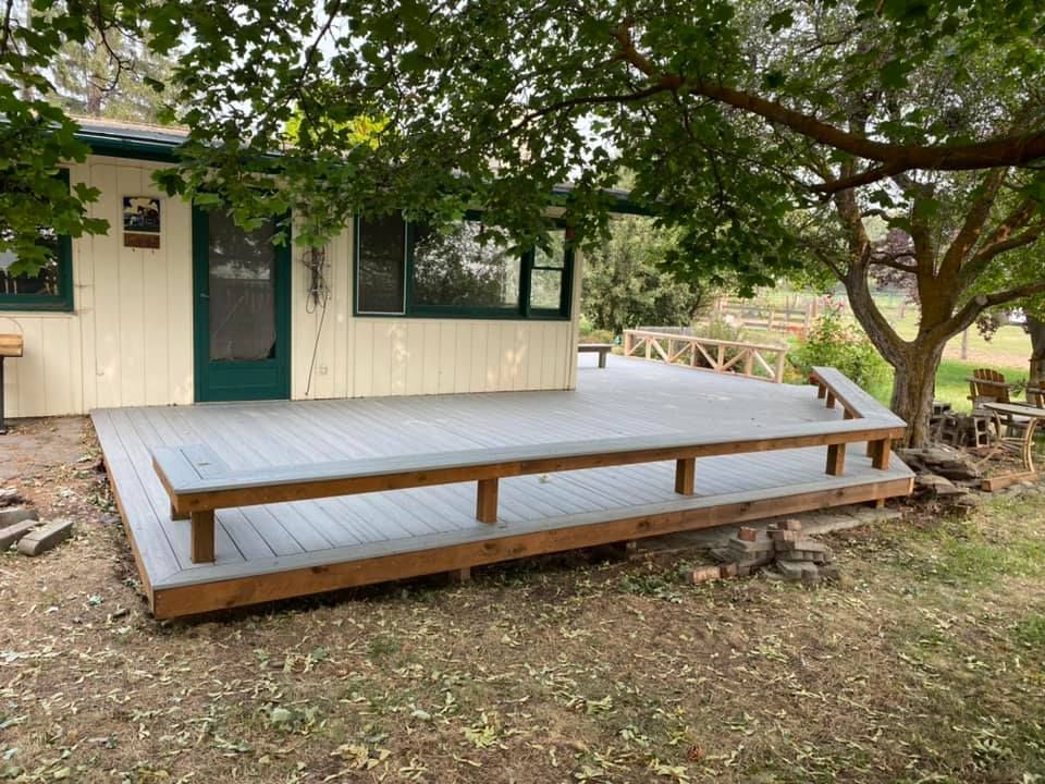 Transform your outdoor living space with our expert deck and patio installation services, offering custom designs, quality craftsmanship, and durable materials to enhance aesthetics and functionality. Enjoy seamless integration with your home. for The Helpful Viking in Cle Elum, WA