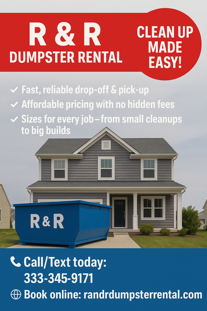 Dumpster Rental for R & R Enterprises in Jackson, TN