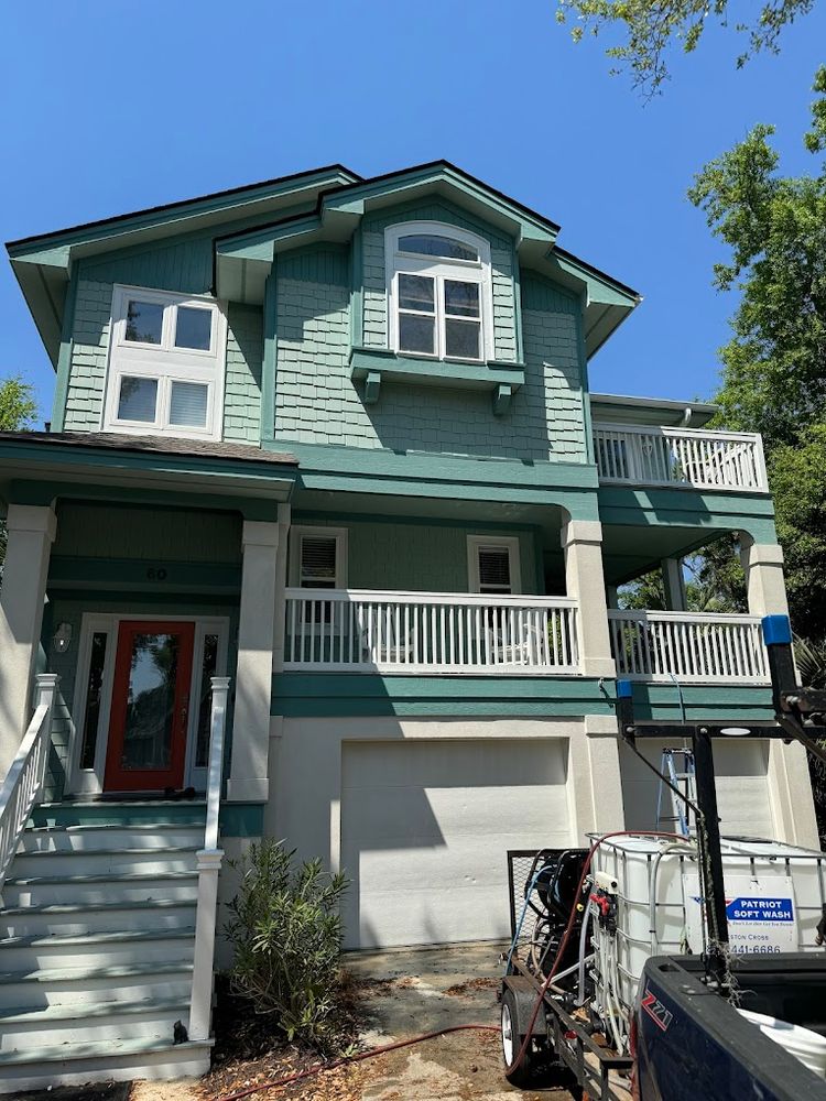 Our Home Softwash service safely removes algae, mold, mildew, and dirt from your home’s exterior using low-pressure cleaning methods that protect siding, paint, and surfaces while restoring lasting curb appeal. for Patriot Soft Wash LLC in Beaufort, SC