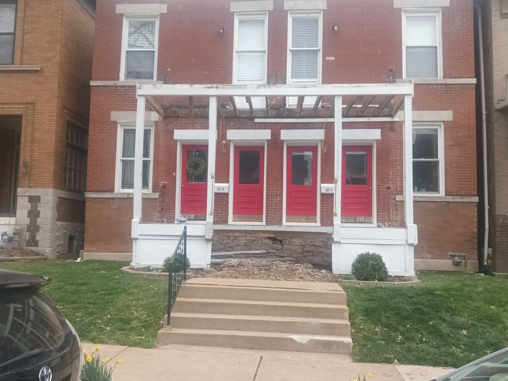 Historic porch build for Ins & Outs Home Repair, LLC in Madison County, IL