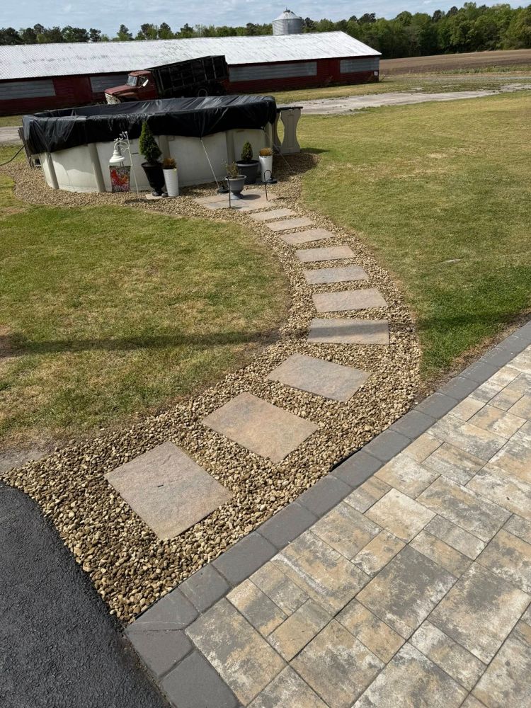 Our hardscape installation service designs and builds durable patios, walkways, retaining walls, and outdoor features that enhance your property’s beauty, functionality, and value with expert craftsmanship and lasting materials. for Patriotic Outdoor Services, LLC in Laurel, DE