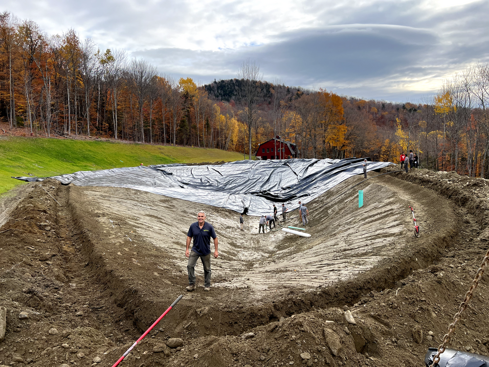 Carving a Pond into a Mountain Side for Andy Naylor Excavation in Stowe, VT