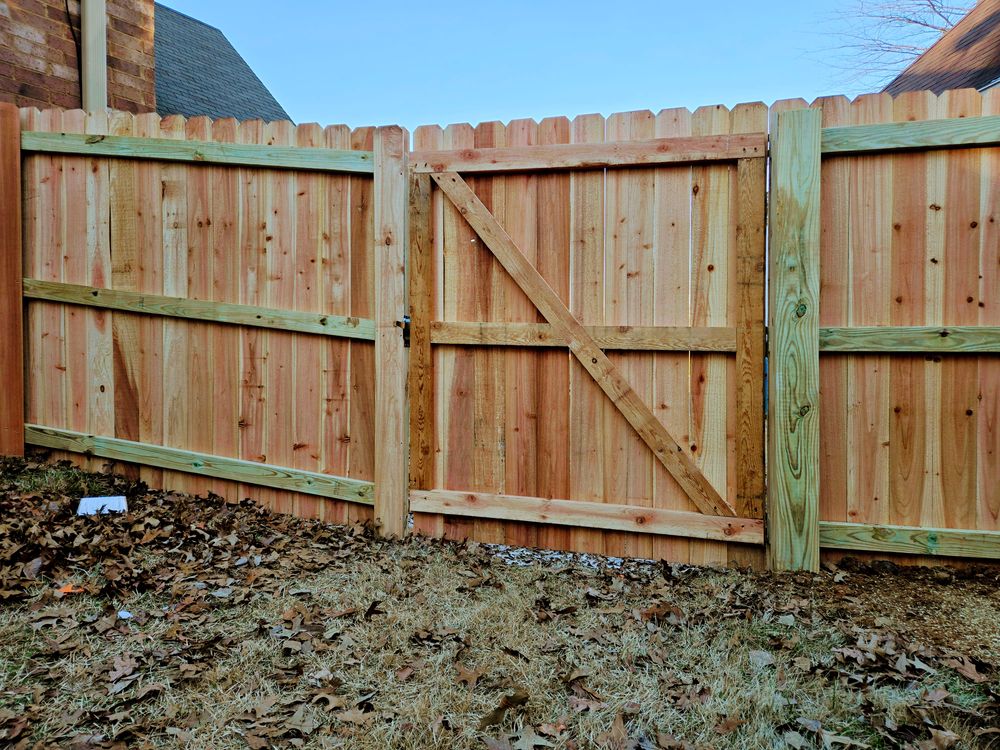 Our Cedar Privacy Fence Installation service provides homeowners with durable, stylish fences that enhance privacy and curb appeal. Trust our expert team for a seamless fence installation experience and long-lasting results. for Patriot Fence  in Oakland, TN