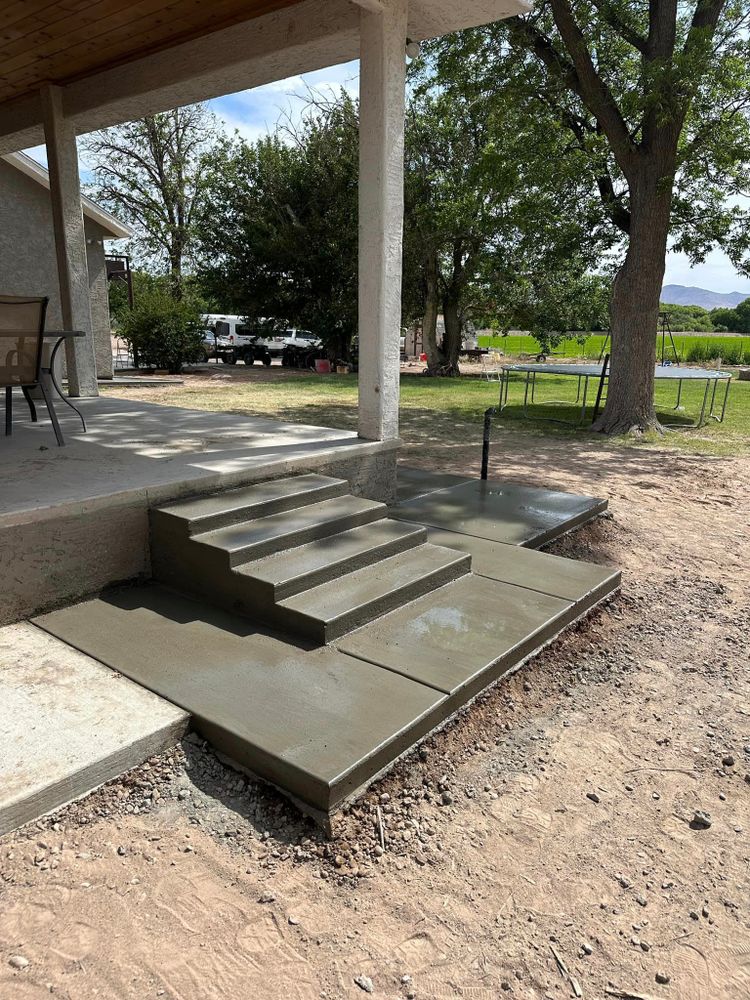 Our Stair Design & Installation service offers homeowners the opportunity to enhance their property with durable and visually appealing concrete stairs tailored to match their unique aesthetic preferences and structural needs. for American Concrete Placement in Camp Verde, AZ